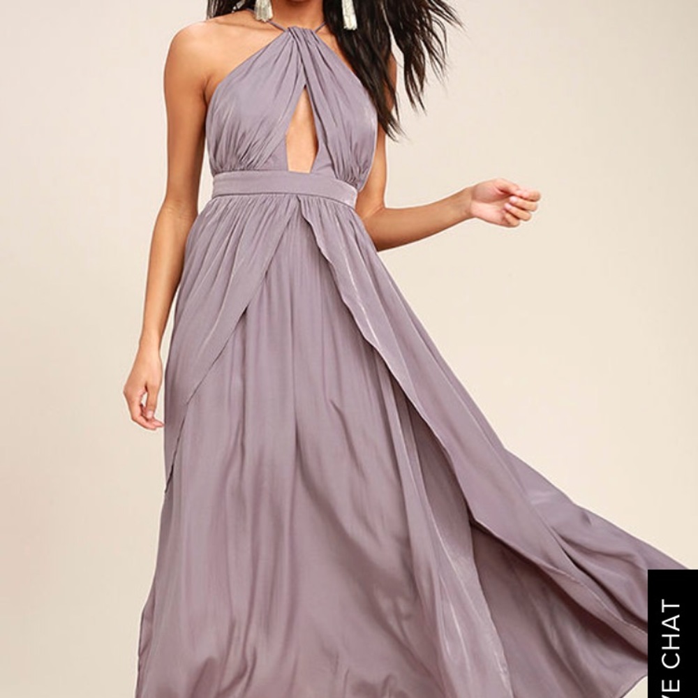 On my own lilac maxi dress, bridesmaid